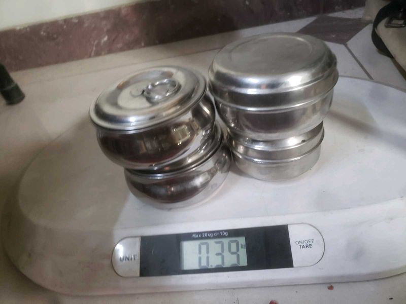 4 Steel Tiffin Boxes