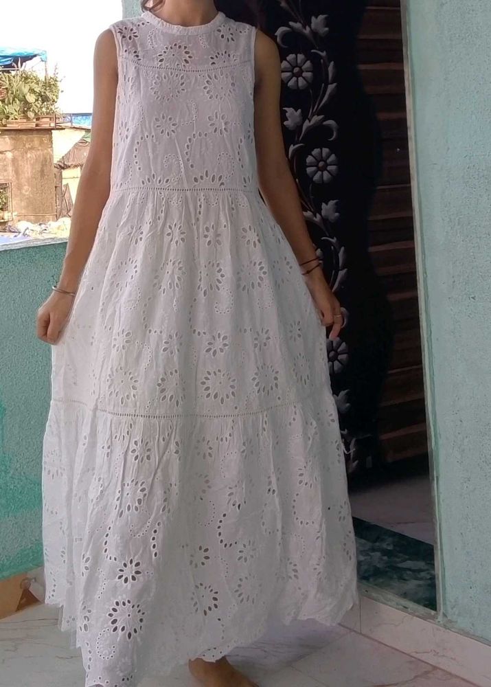 White Eyelet Maxi Dress