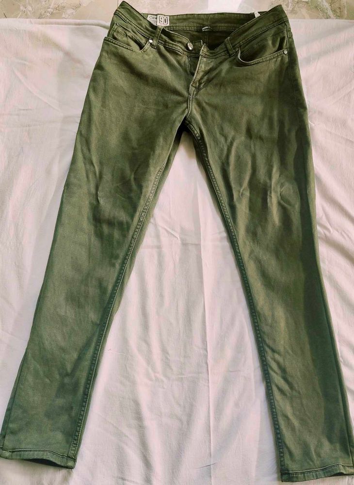 olive Green Slim Jeans