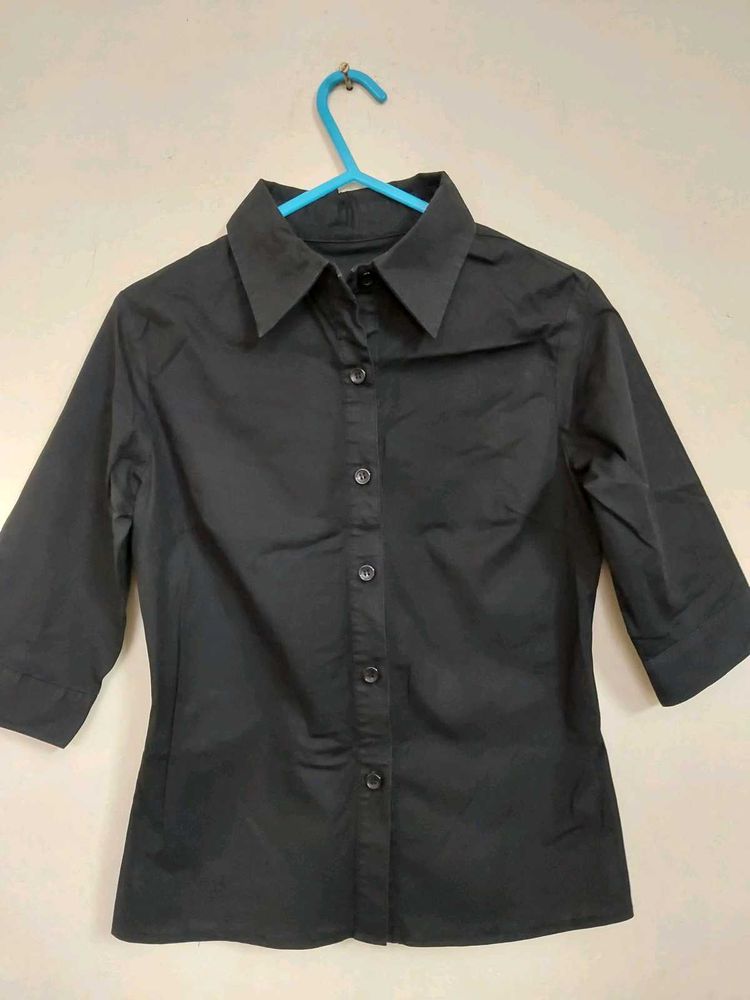 Classic Black Button-Down Shirt