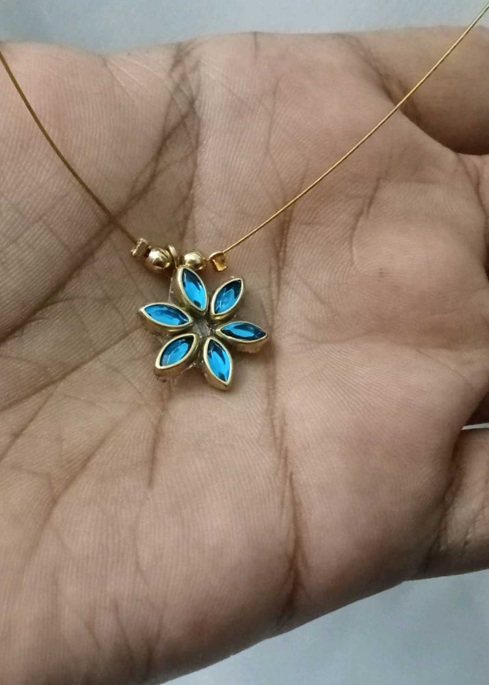 Blue Flower Pendant Necklace