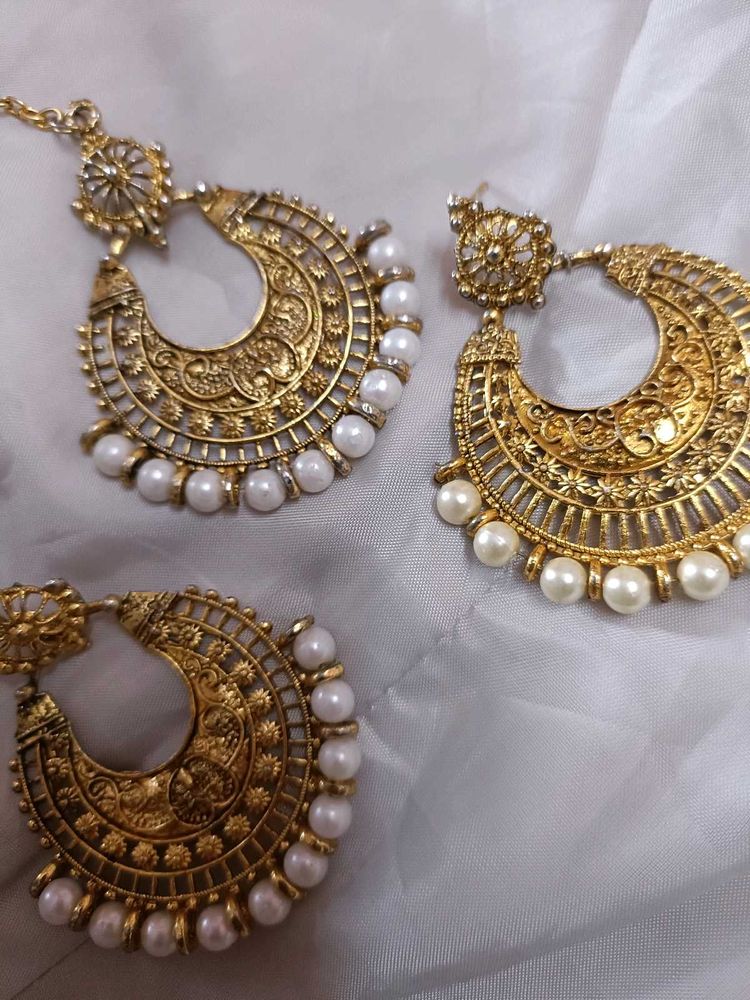 Earings With Maang Tika😍