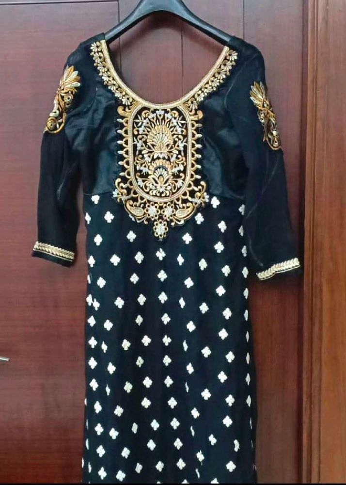 Black Party Wear Kurta
