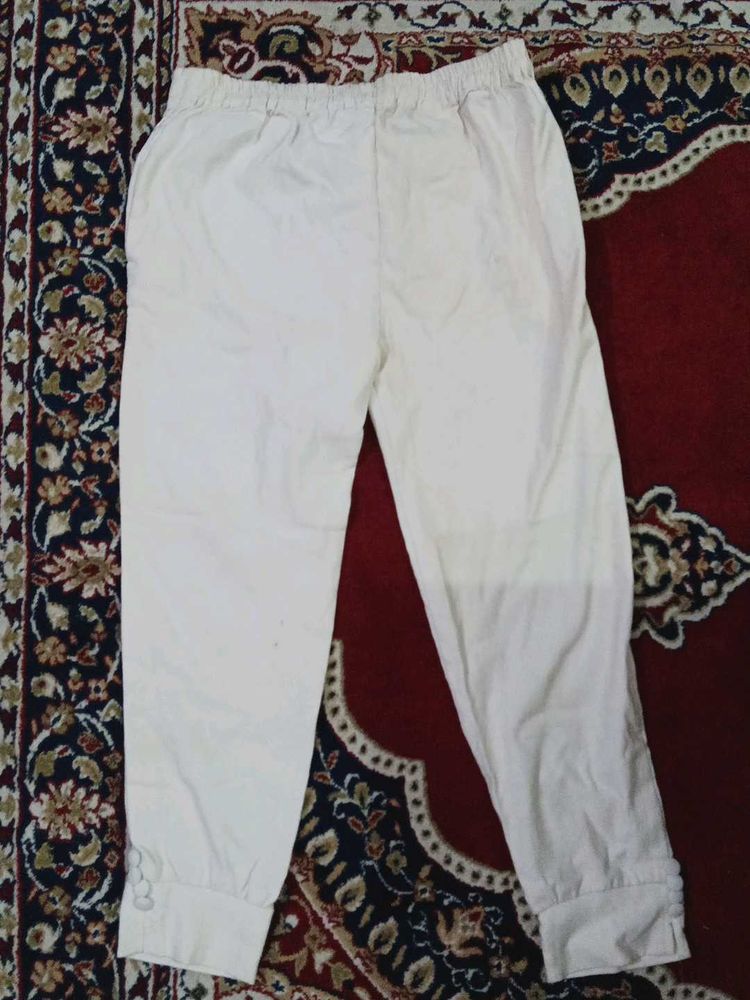 Comfy White Casual Pants