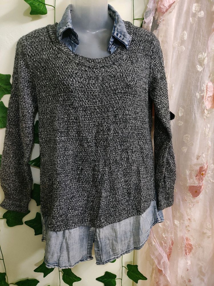 Layered-Look Sweater