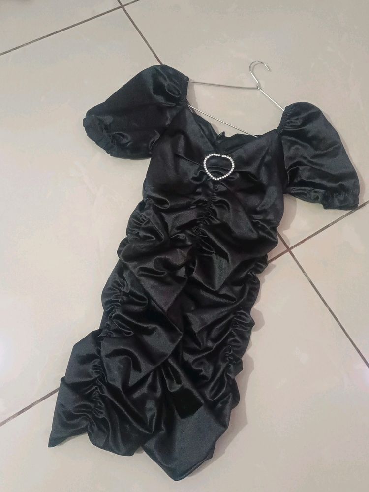 Black Heart Buckle Dress