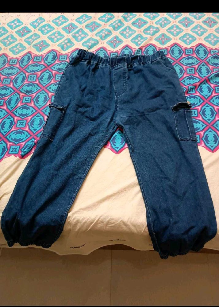 Cute Denim Pants and Two Black Leggings