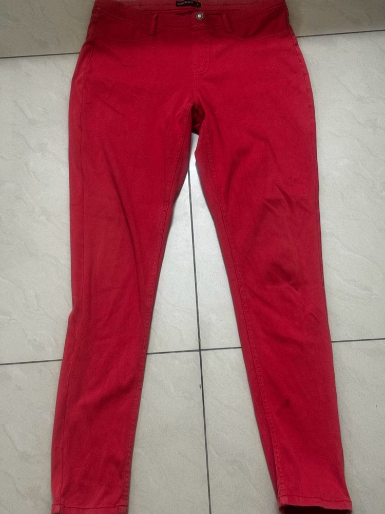 Red Casual Pants