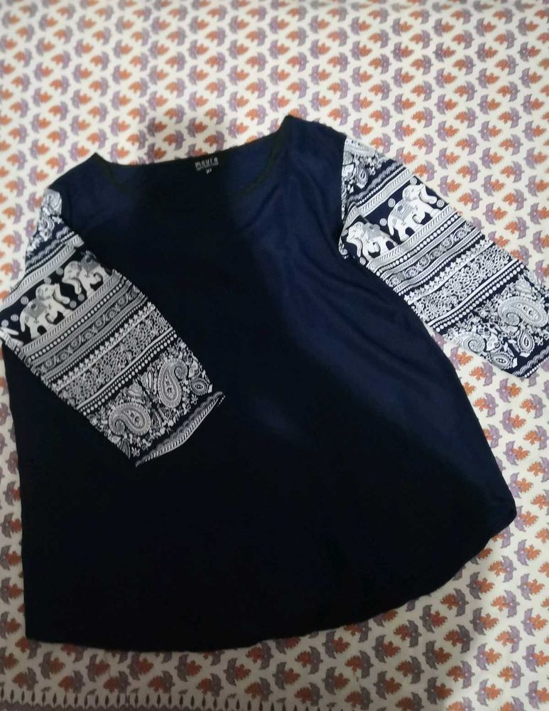 Mayra Blue Printed Top