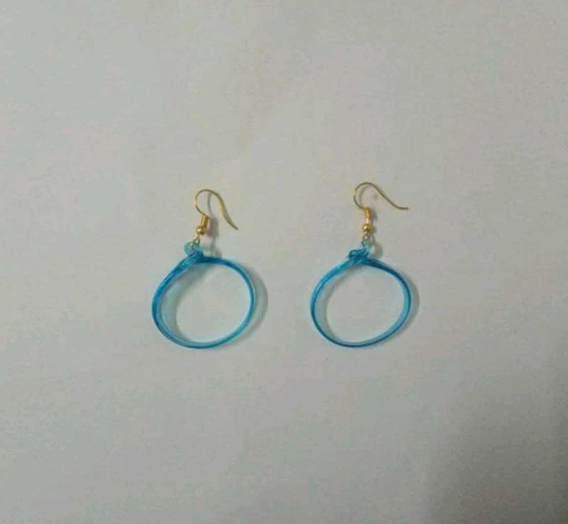 Glass Hoop Earrings 💙🌀