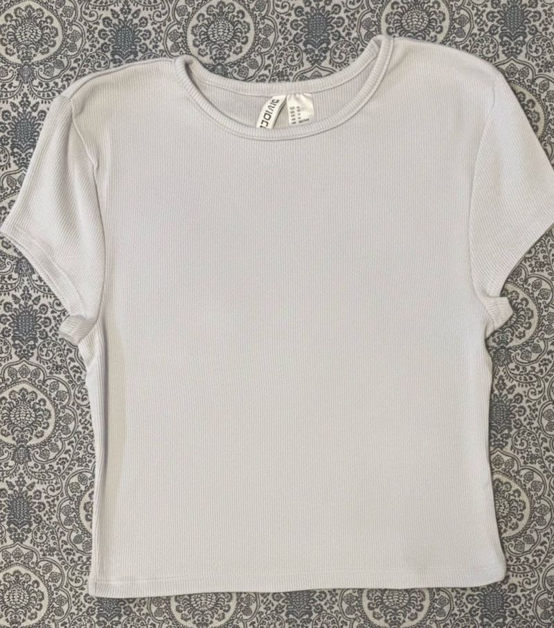 Powder blue Ribbed T-Shirt (item 40)