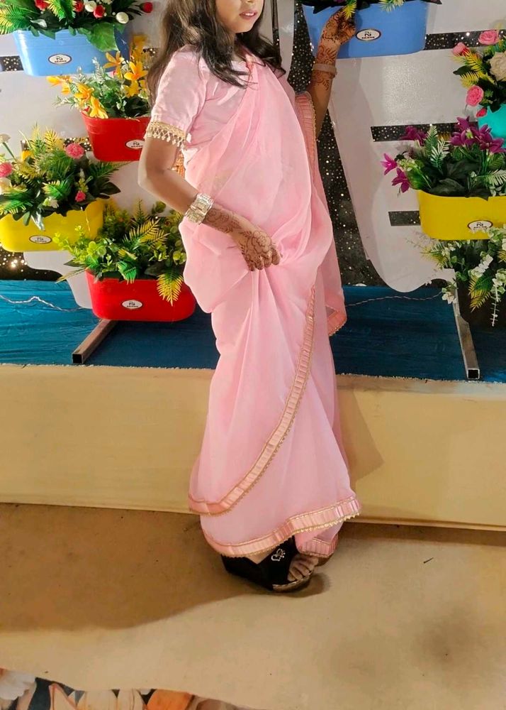 Pink Kids Saree