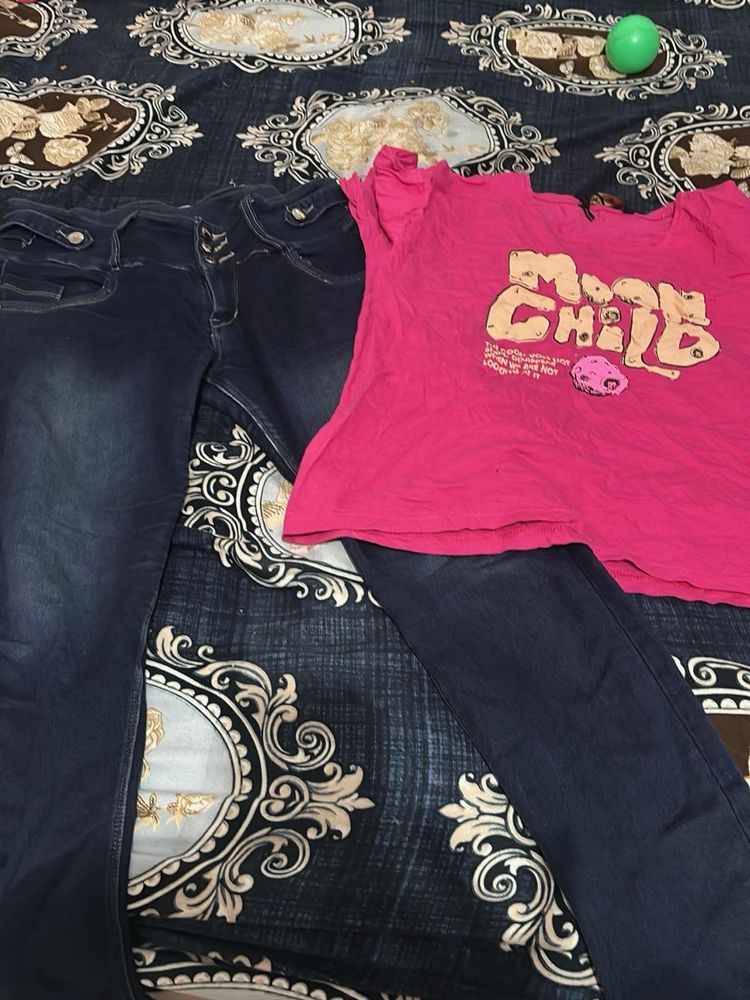 Girls Jeans &amp; Top Set