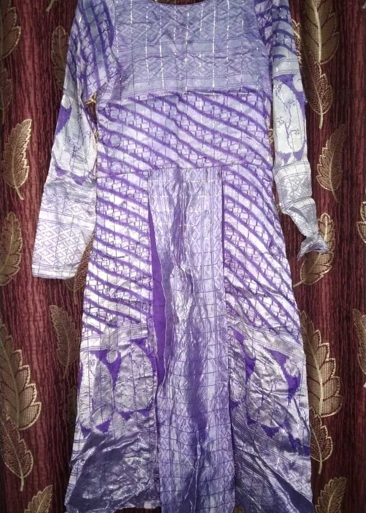 Purple Embroidered Kurta Set
