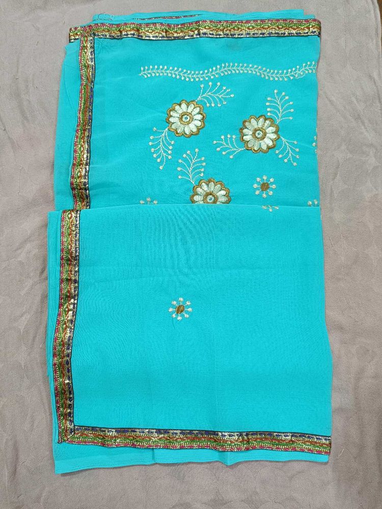 Pretty Embroided Unstiched Saree