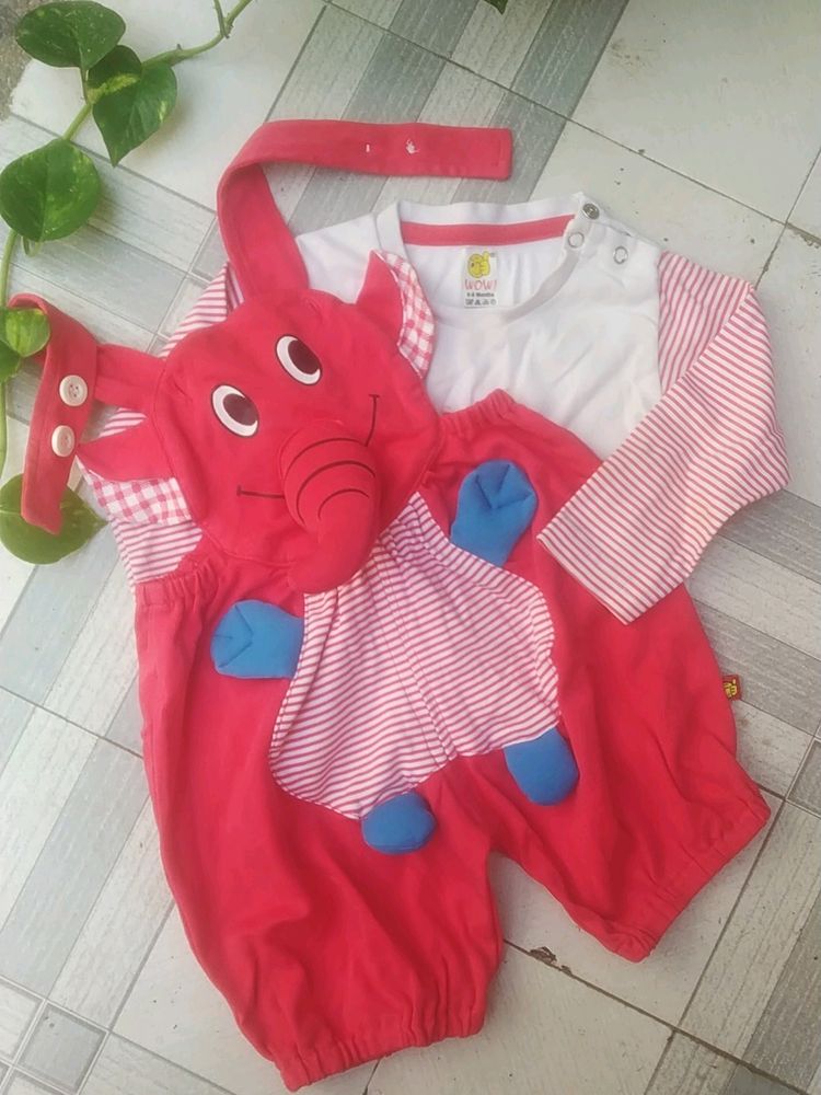 Unisex Elephant Dungree Set