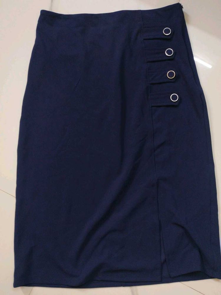 Navy Pencil Skirt