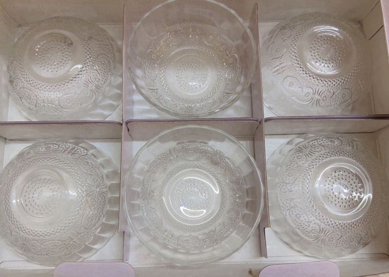 Set of 6 Glass Dessert Bowls