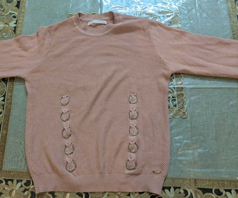 Stylish Pink Knit Sweater