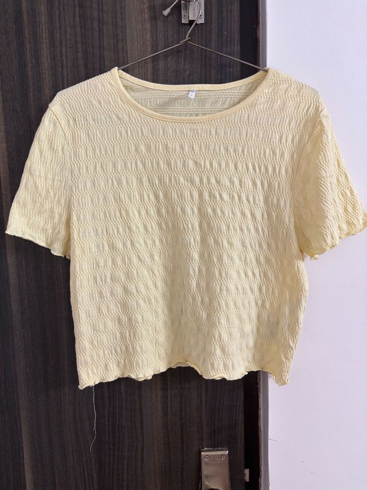 Textured French Vanilla ONLY Crop Top