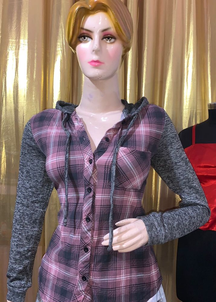 Hooded Plaid Flannel Shirt