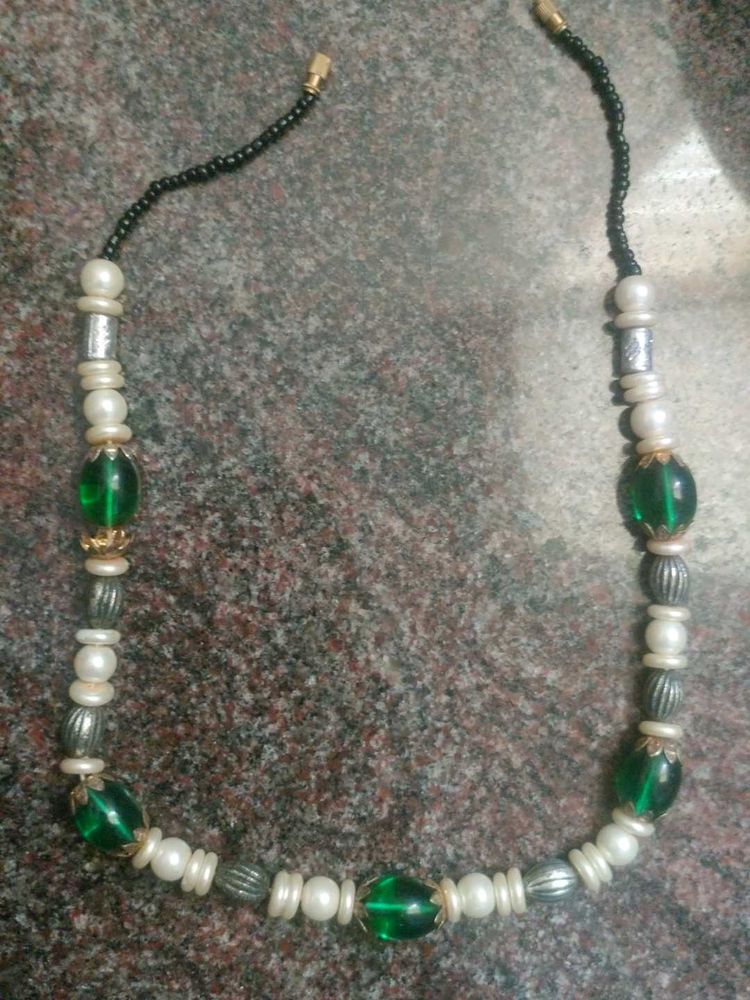 Emerald Beaded Statement Necklace