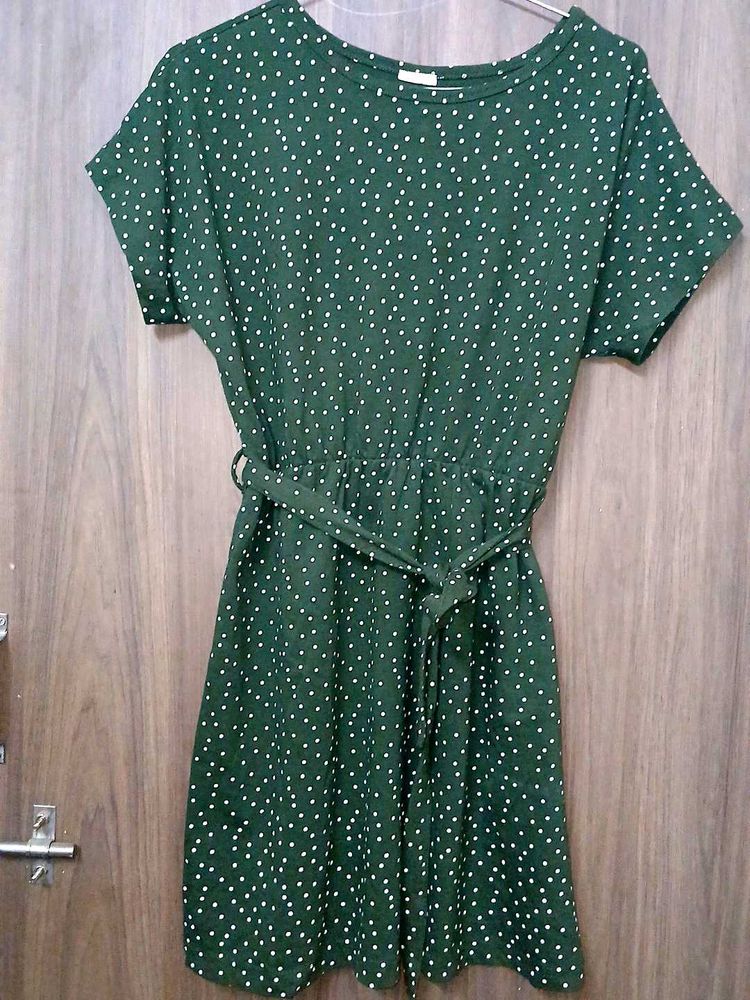 Green Polka Dot Mini Dress