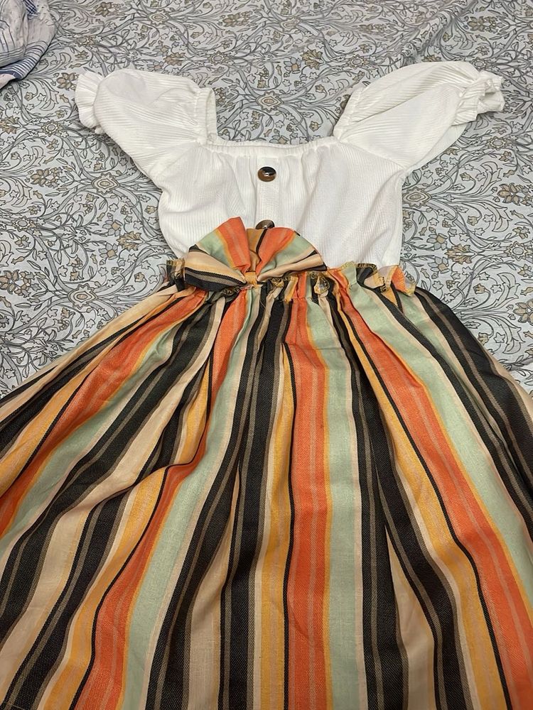 Cute Striped Girls Dress