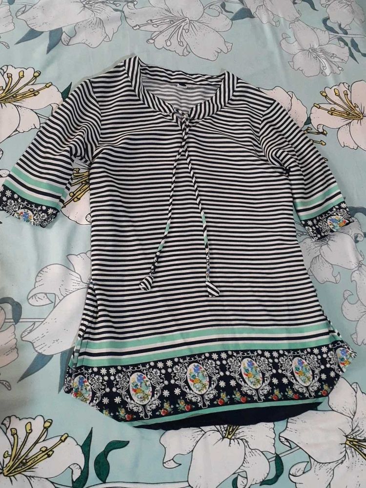 Green And White Top