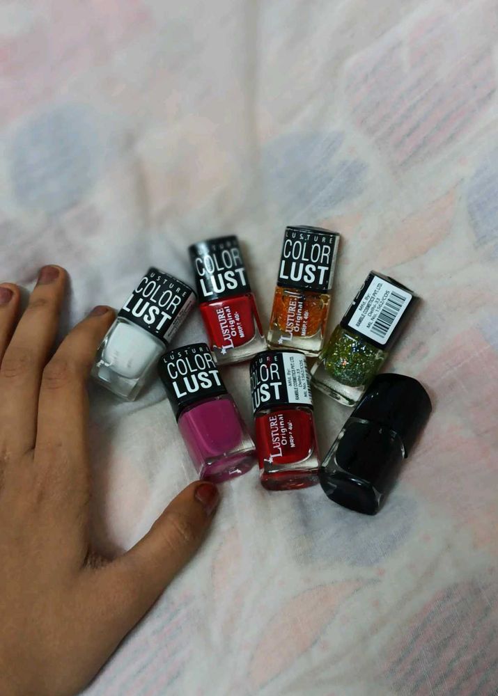 Pack Of Seven Aesthetic Colors Nail Polish 💅💗🌠