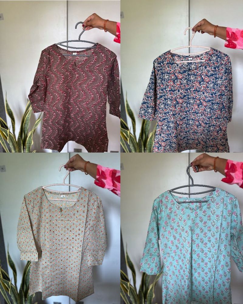 Set of 6 Floral Print short kurti