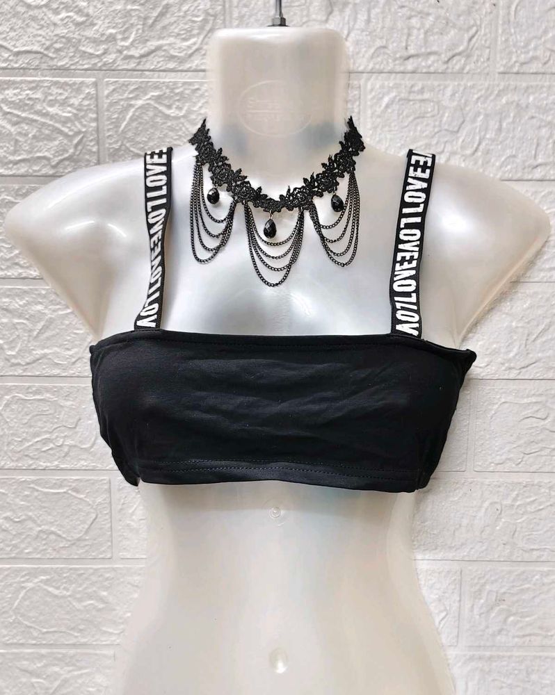 &#39;Love&#39; Straps Bralette Plus Freebie Earings 1 Set