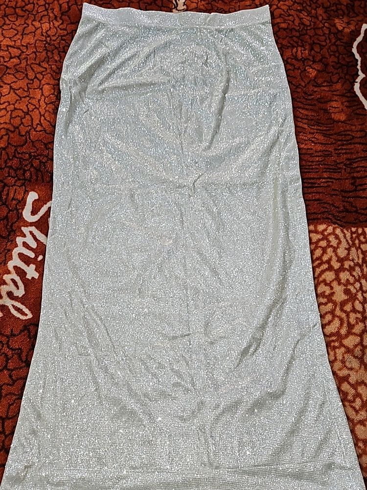 SilverrMetallic Lurex Fabric With Glitter