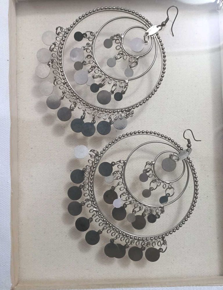 Statement  Oxidised Hoop Earrings