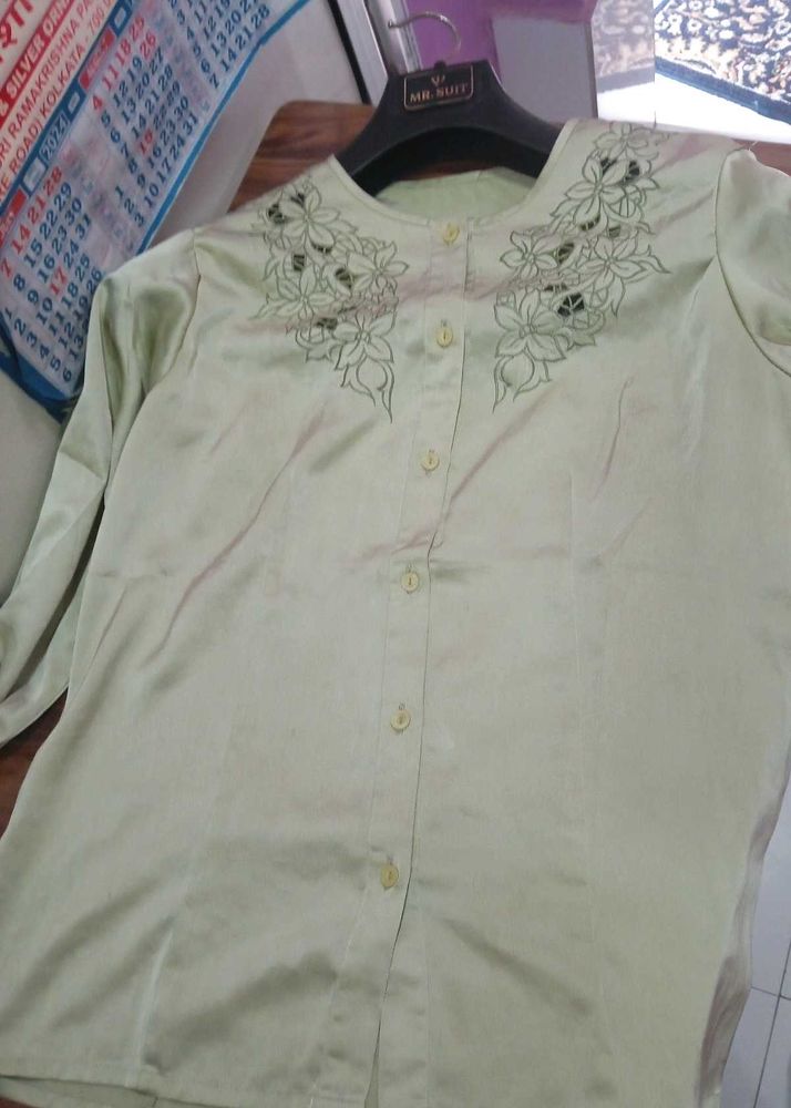 Elegant Embroidered Shirt For Women