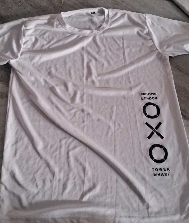 White Graphic Print Tee