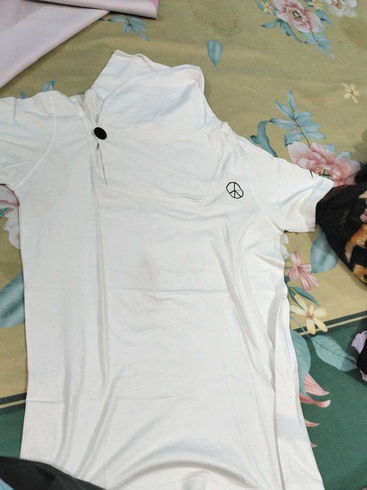 White Peace Sign Tee