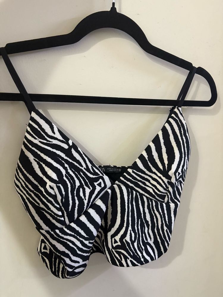 Zebra Print Crop Top