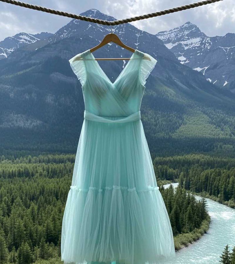 Elegant Aqua Tulle Dress for women