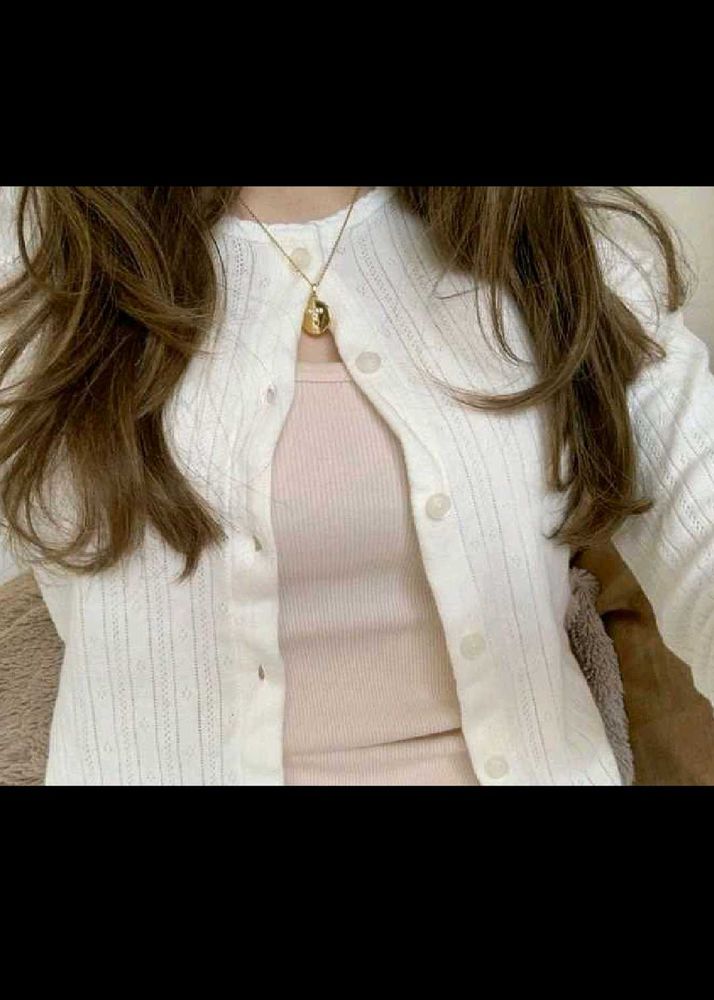 White Knit Cardigan