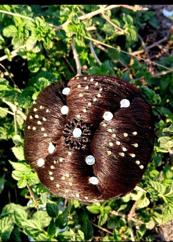 Brown Hair Bun Accessory