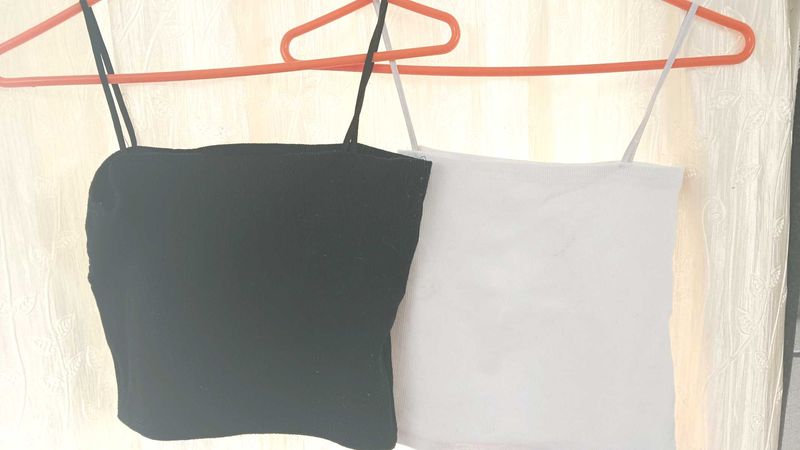 Cute Black &amp; White Crop Tops set of 2