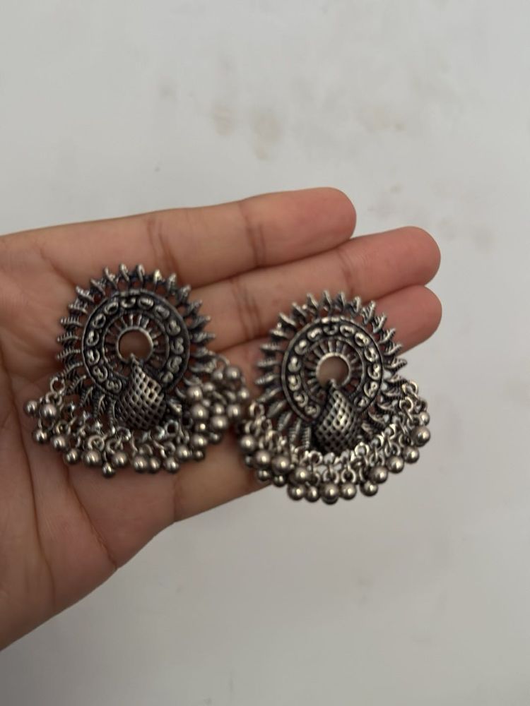 Peacock Jhumka Earrings