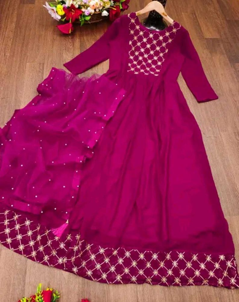 Ethic Gown With Dupatta