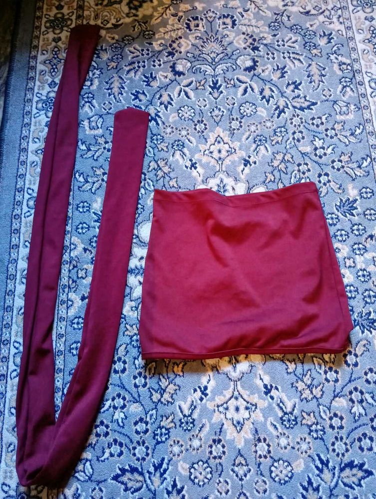 Burgundy Two-Piece Outfit