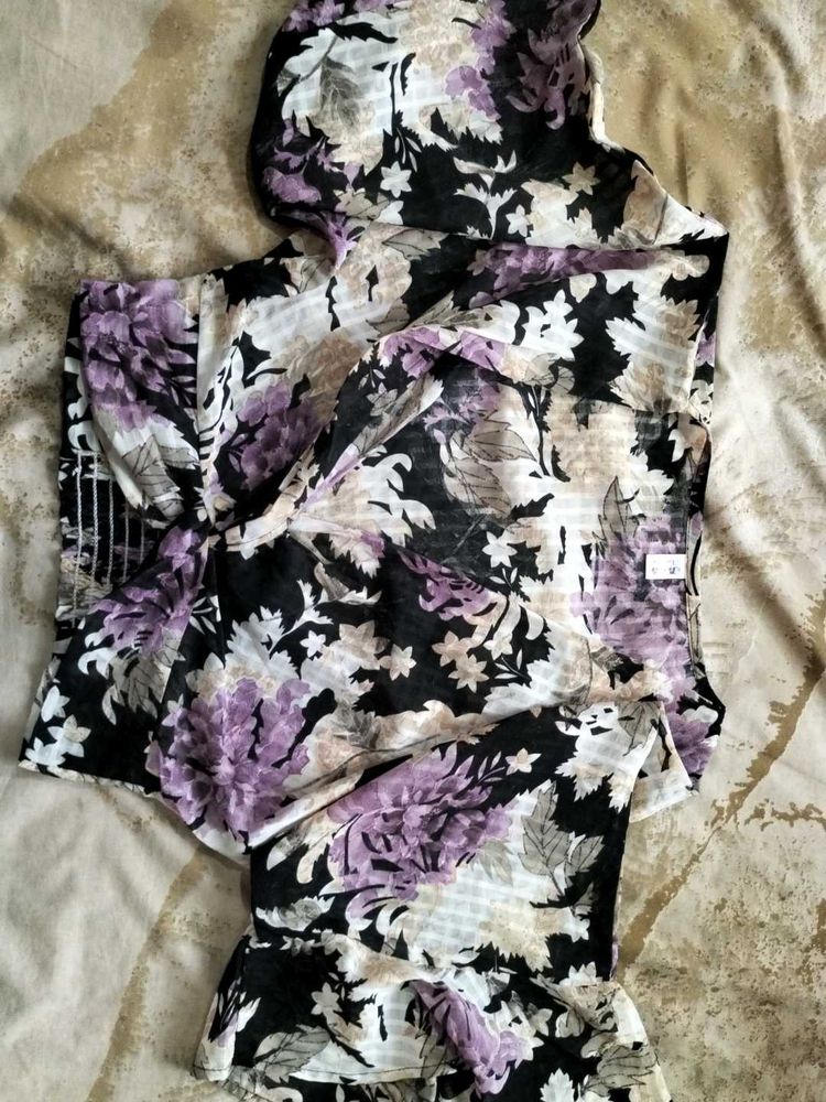 Floral Print Sheer Top