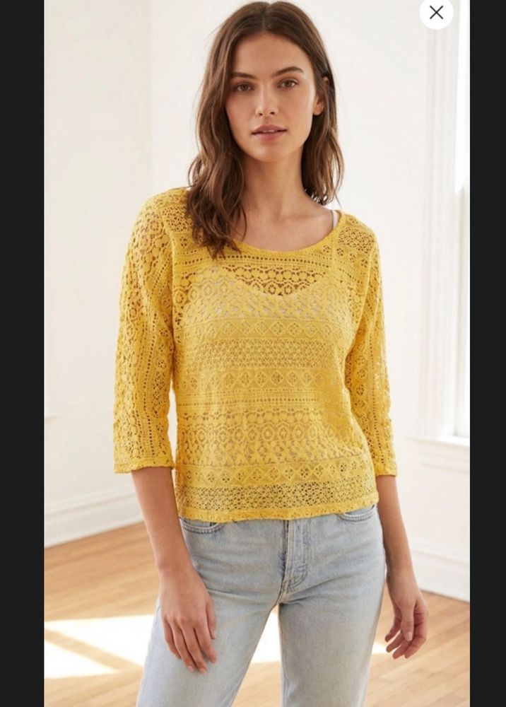 Beautiful Yellow Lace Top
