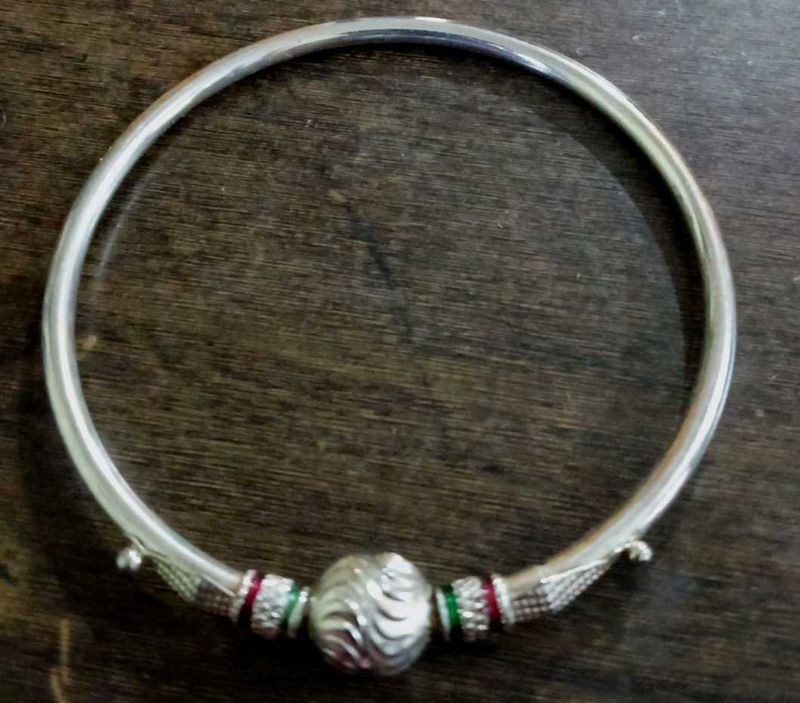 stainless steel coated bracelet with bead