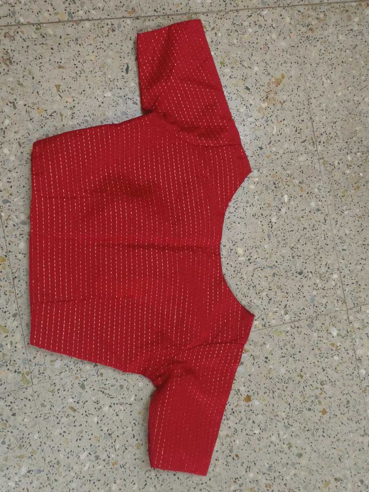Red Boatneck Blouse