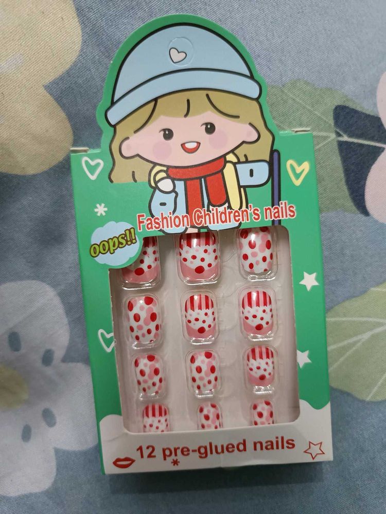 Kids Red Polka Dot Press-On Nails